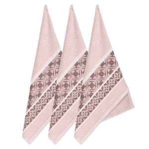 Kuchyňské utěrky EGYPTSKÁ BAVLNA ELEGANT BEIGE, béžová bordura, 3 kusy, 50x70cm