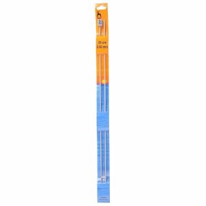 Pletací jehlice PONY, hliníkové, rovné, 2 kusy, délka 35cm, velikost 2,5mm