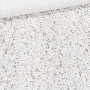 Šatovka / krajka LILI 1 elastická, bílá, š.150cm (látka v metráži)