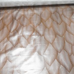 Ubrus PVC průhledný 1D2/01, šedé palmové listy, š.140cm (metráž)